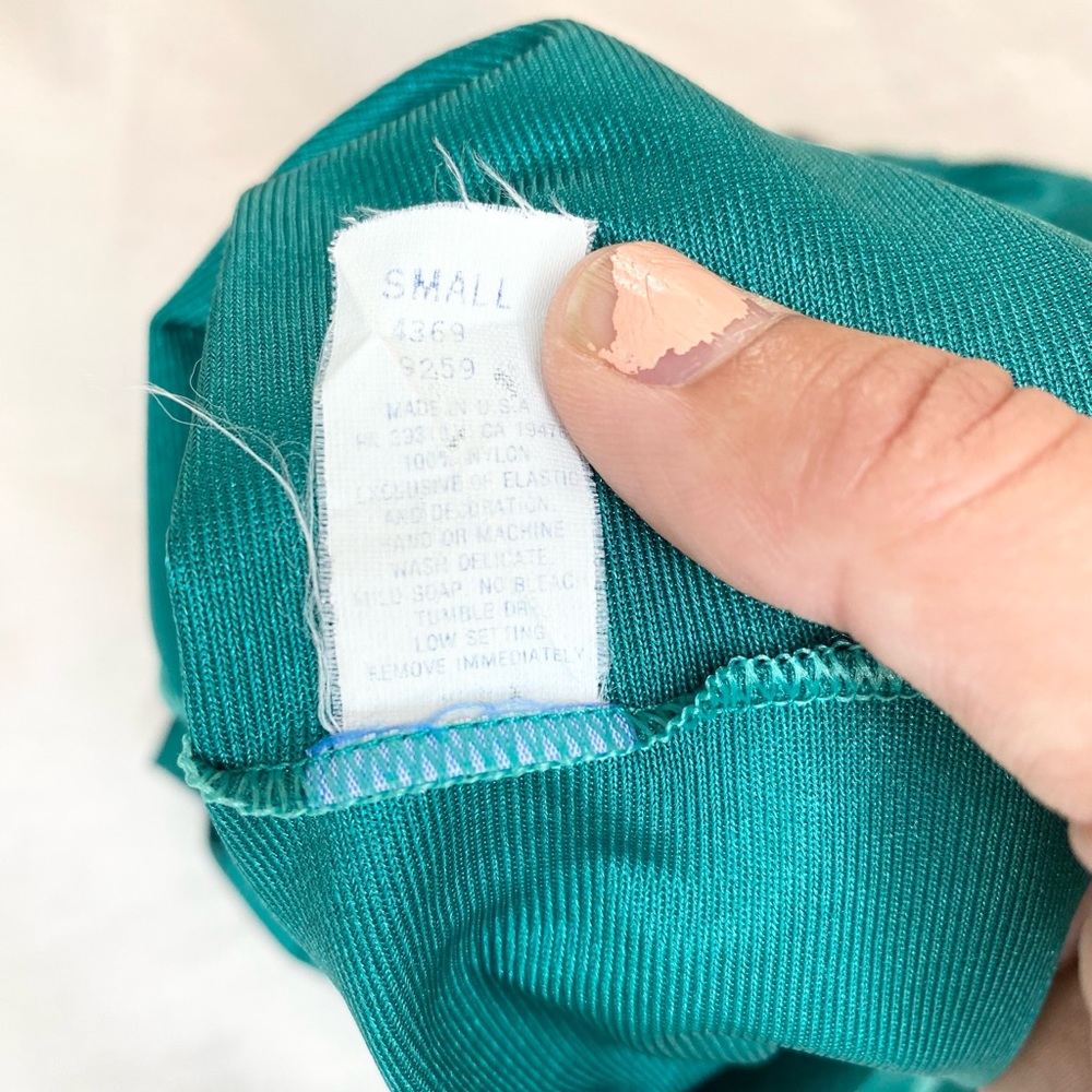 Vintage Teal Green Slip Dress Nighty - Picture 6 of 10